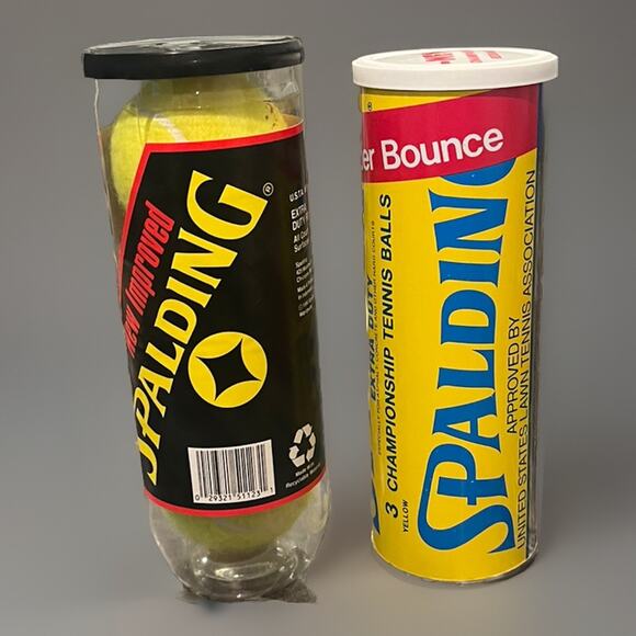 2 VTG Spalding Championship Tennis Balls SEALED Extra Duty Metal Can Cannister - Picture 1 of 5